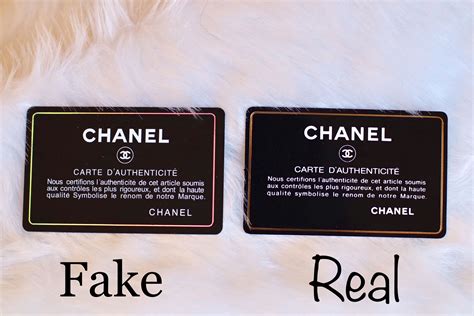 real and fake chanel|authenticity card Chanel.